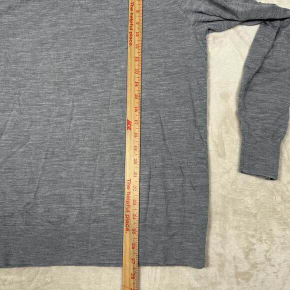 Theory Regal Wool V Neck Pullover Light Gray Lightweight Sweater Men's Size L - Picture 6 of 6